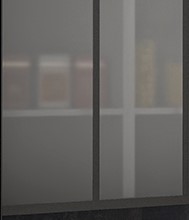 Porte de placard coulissante atelier noir mat profil noir GoodHome Arius H.  248,5 x L. 61.2 cm + amortisseurs
